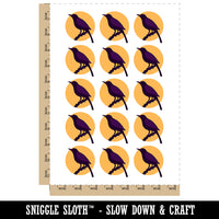 Bird on Branch Solid Temporary Tattoo Water Resistant Fake Body Art Set Collection (1 Sheet)