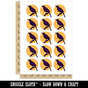 Bird on Branch Solid Temporary Tattoo Water Resistant Fake Body Art Set Collection (1 Sheet)