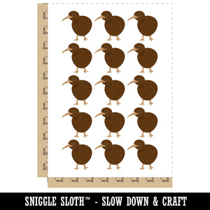 Kiwi Bird Solid Temporary Tattoo Water Resistant Fake Body Art Set Collection (1 Sheet)