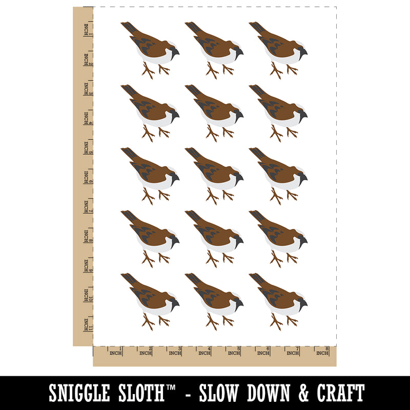 Sparrow Bird Solid Temporary Tattoo Water Resistant Fake Body Art Set Collection (1 Sheet)