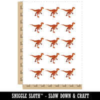 Velociraptor Dinosaur Solid Temporary Tattoo Water Resistant Fake Body Art Set Collection (1 Sheet)