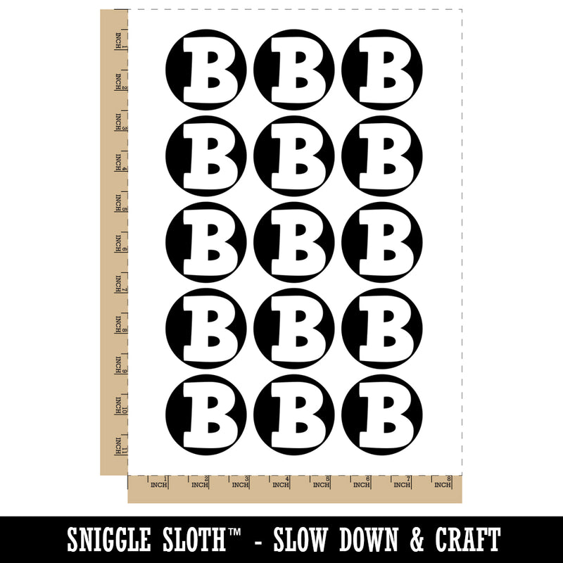 Letter B Uppercase Fun Bold Font Temporary Tattoo Water Resistant Fake Body Art Set Collection (1 Sheet)