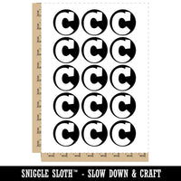 Letter C Uppercase Fun Bold Font Temporary Tattoo Water Resistant Fake Body Art Set Collection (1 Sheet)