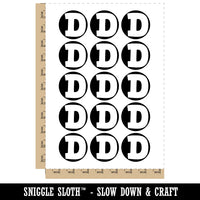 Letter D Uppercase Fun Bold Font Temporary Tattoo Water Resistant Fake Body Art Set Collection (1 Sheet)