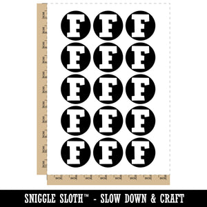 Letter F Uppercase Fun Bold Font Temporary Tattoo Water Resistant Fake Body Art Set Collection (1 Sheet)