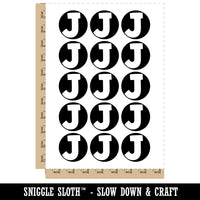 Letter J Uppercase Fun Bold Font Temporary Tattoo Water Resistant Fake Body Art Set Collection (1 Sheet)