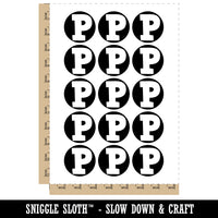 Letter P Uppercase Fun Bold Font Temporary Tattoo Water Resistant Fake Body Art Set Collection (1 Sheet)