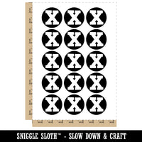Letter X Uppercase Fun Bold Font Temporary Tattoo Water Resistant Fake Body Art Set Collection (1 Sheet)