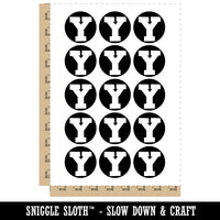 Letter Y Uppercase Fun Bold Font Temporary Tattoo Water Resistant Fake Body Art Set Collection (1 Sheet)
