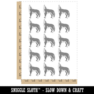 Howling Wolf Solid Temporary Tattoo Water Resistant Fake Body Art Set Collection (1 Sheet)