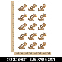 Squirrel Chipmunk Eating Solid Temporary Tattoo Water Resistant Fake Body Art Set Collection (1 Sheet)