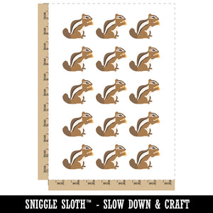 Squirrel Chipmunk Eating Solid Temporary Tattoo Water Resistant Fake Body Art Set Collection (1 Sheet)