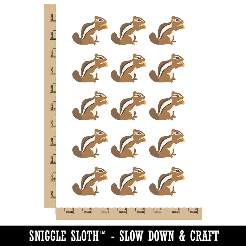 Squirrel Chipmunk Eating Solid Temporary Tattoo Water Resistant Fake Body Art Set Collection (1 Sheet)