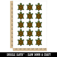 Turtle Top View Temporary Tattoo Water Resistant Fake Body Art Set Collection (1 Sheet)