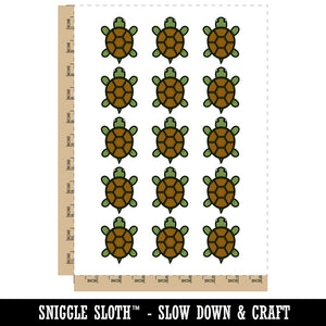 Turtle Top View Temporary Tattoo Water Resistant Fake Body Art Set Collection (1 Sheet)