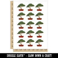Bonsai Tree Solid Temporary Tattoo Water Resistant Fake Body Art Set Collection (1 Sheet)