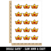 Crown with Heart Temporary Tattoo Water Resistant Fake Body Art Set Collection (1 Sheet)