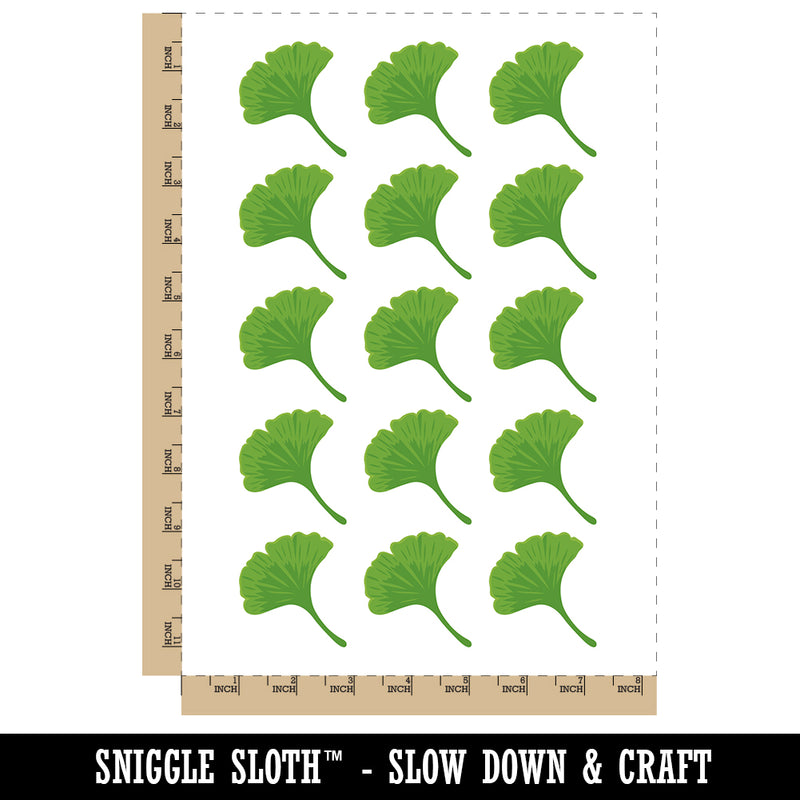 Ginkgo Leaf Solid Temporary Tattoo Water Resistant Fake Body Art Set Collection (1 Sheet)