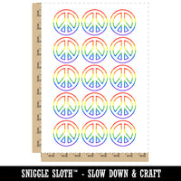 Peace Sign Outline Temporary Tattoo Water Resistant Fake Body Art Set Collection (1 Sheet)