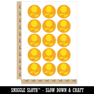 Sunflower Solid Temporary Tattoo Water Resistant Fake Body Art Set Collection (1 Sheet)