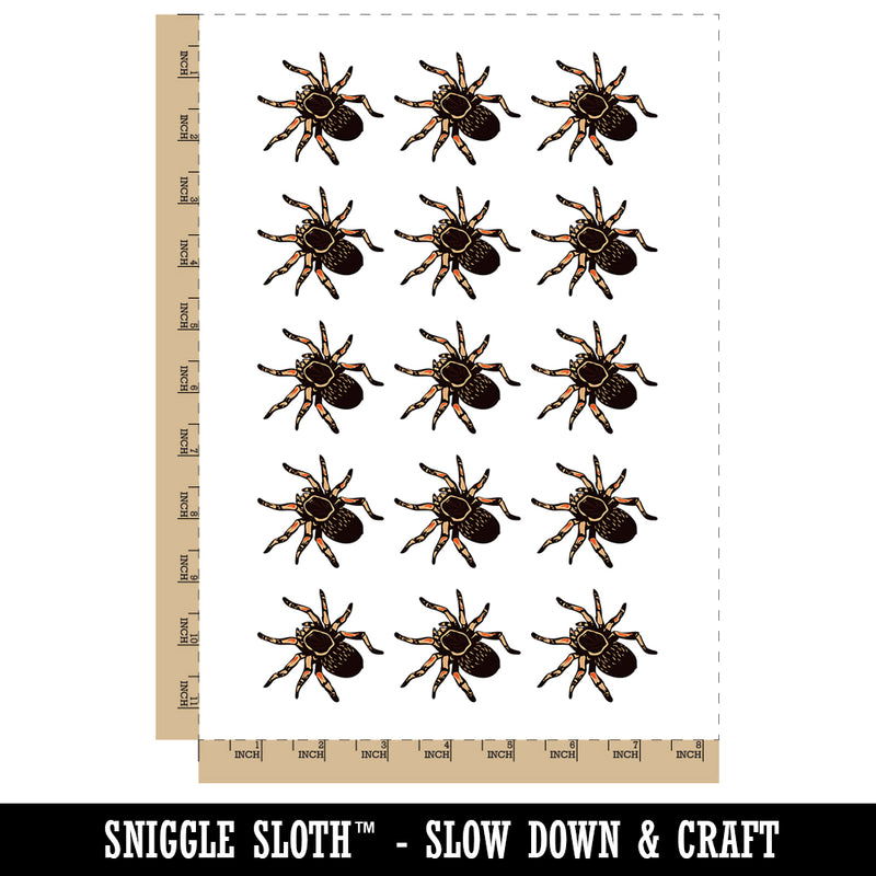 Tarantula Spider Solid Temporary Tattoo Water Resistant Fake Body Art Set Collection (1 Sheet)
