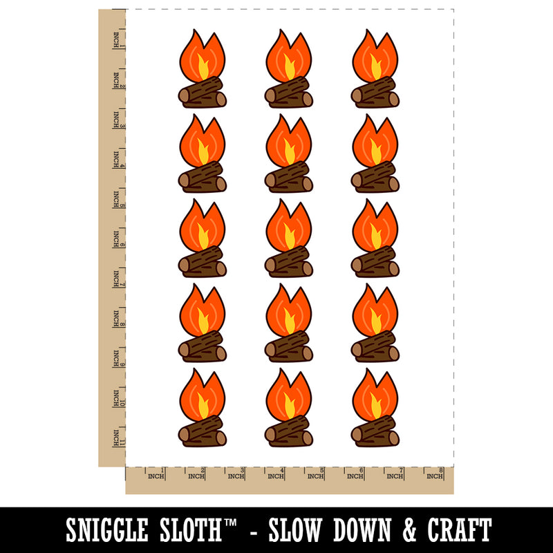 Camp Fire Doodle Temporary Tattoo Water Resistant Fake Body Art Set Collection (1 Sheet)