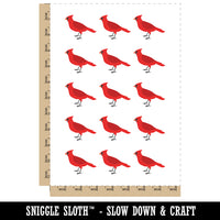 Cardinal Bird Standing Solid Temporary Tattoo Water Resistant Fake Body Art Set Collection (1 Sheet)
