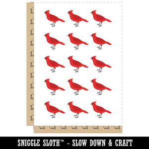 Cardinal Bird Standing Solid Temporary Tattoo Water Resistant Fake Body Art Set Collection (1 Sheet)