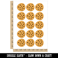 Chocolate Chip Cookie Temporary Tattoo Water Resistant Fake Body Art Set Collection (1 Sheet)