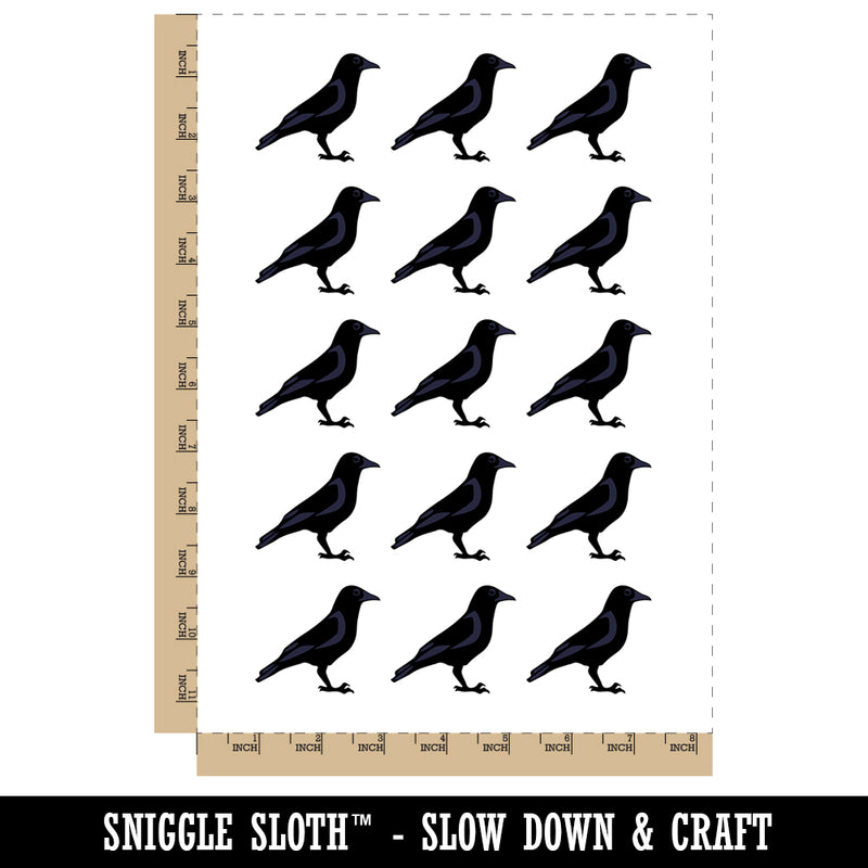 Crow Solid Temporary Tattoo Water Resistant Fake Body Art Set Collection (1 Sheet)