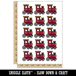 Cute Train Temporary Tattoo Water Resistant Fake Body Art Set Collection (1 Sheet)