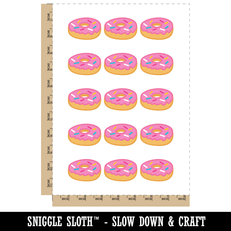 Donut with Sprinkles Temporary Tattoo Water Resistant Fake Body Art Set Collection (1 Sheet)