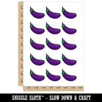 Eggplant Outline Temporary Tattoo Water Resistant Fake Body Art Set Collection (1 Sheet)