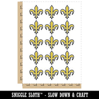 Fleur De Lis French Mardi Gras Outline Temporary Tattoo Water Resistant Fake Body Art Set Collection (1 Sheet)