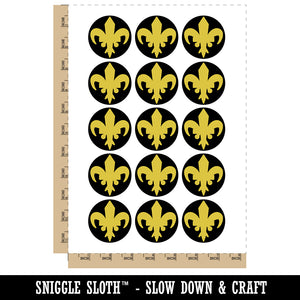 Fleur De Lis French Mardi Gras Solid Temporary Tattoo Water Resistant Fake Body Art Set Collection (1 Sheet)