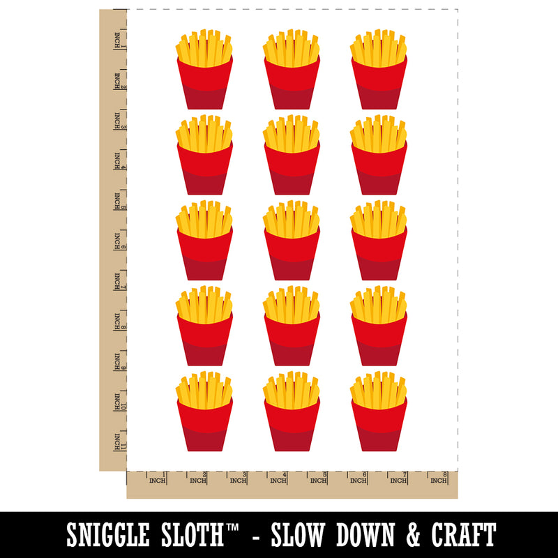 French Fries Temporary Tattoo Water Resistant Fake Body Art Set Collection (1 Sheet)