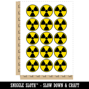 Ionizing Radiation Radioactive Trefoil Symbol Temporary Tattoo Water Resistant Fake Body Art Set Collection (1 Sheet)