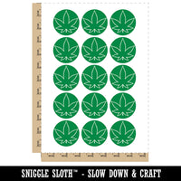 Marijuana Leaf Outline Temporary Tattoo Water Resistant Fake Body Art Set Collection (1 Sheet)