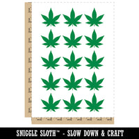 Marijuana Leaf Solid Temporary Tattoo Water Resistant Fake Body Art Set Collection (1 Sheet)