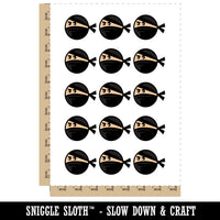 Ninja Face Funny Temporary Tattoo Water Resistant Fake Body Art Set Collection (1 Sheet)