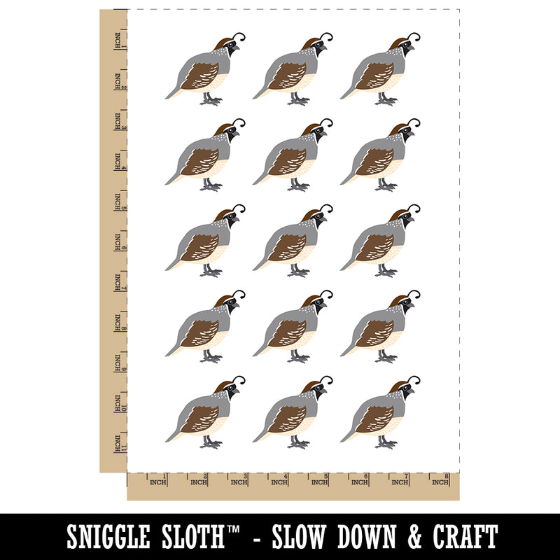 Quail Bird Solid Temporary Tattoo Water Resistant Fake Body Art Set Collection (1 Sheet)