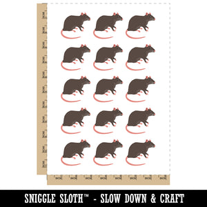 Rat Solid Temporary Tattoo Water Resistant Fake Body Art Set Collection (1 Sheet)