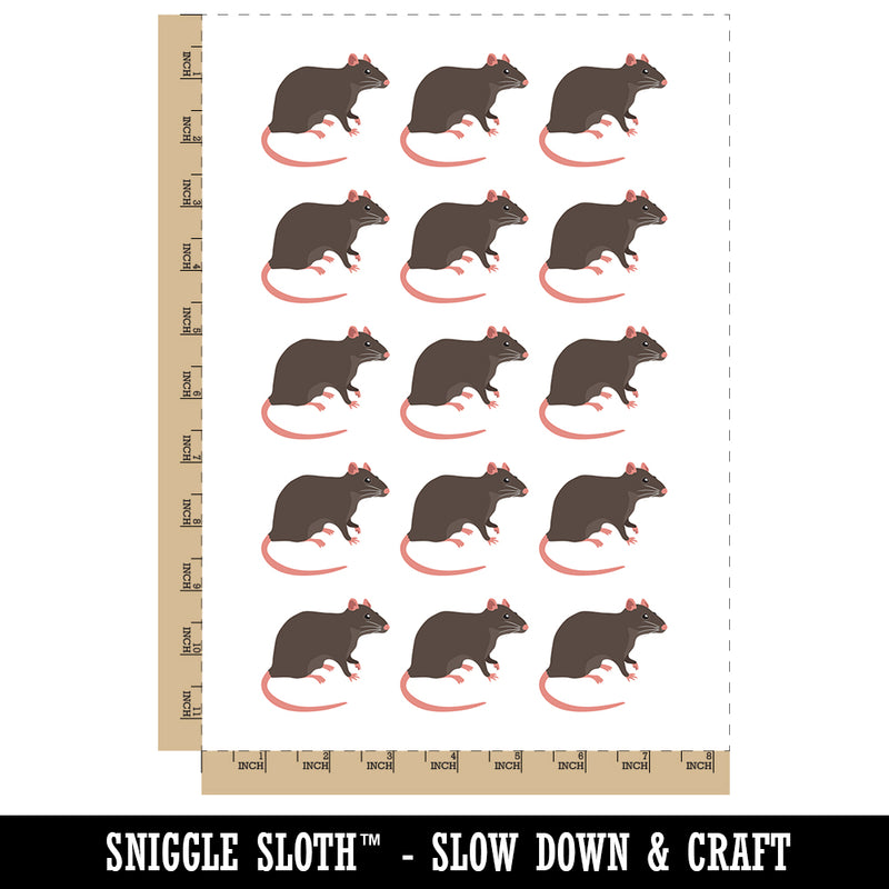 Rat Solid Temporary Tattoo Water Resistant Fake Body Art Set Collection (1 Sheet)