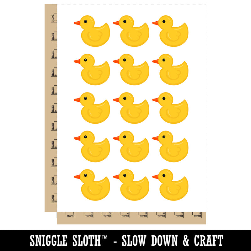 Rubber Ducky Temporary Tattoo Water Resistant Fake Body Art Set Collection (1 Sheet)