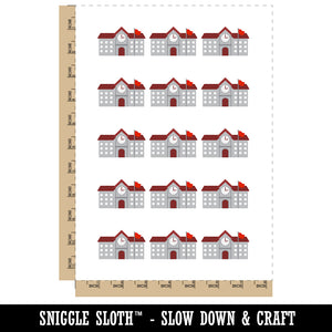 School Building Icon Temporary Tattoo Water Resistant Fake Body Art Set Collection (1 Sheet)