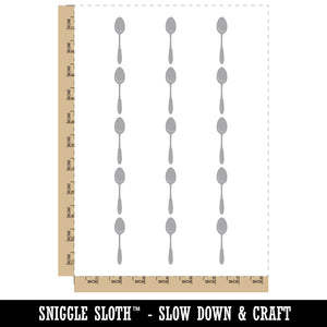 Spoon Solid Utensil Eating Sketch Temporary Tattoo Water Resistant Fake Body Art Set Collection (1 Sheet)