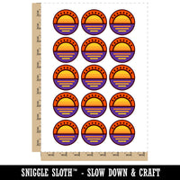 Sunset Over Water Temporary Tattoo Water Resistant Fake Body Art Set Collection (1 Sheet)