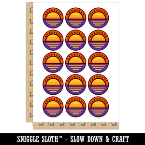 Sunset Over Water Temporary Tattoo Water Resistant Fake Body Art Set Collection (1 Sheet)