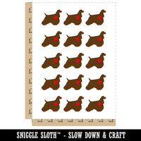 American Cocker Spaniel Dog with Heart Temporary Tattoo Water Resistant Fake Body Art Set Collection (1 Sheet)