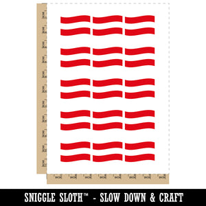 Austria with Waving Flag Cute Temporary Tattoo Water Resistant Fake Body Art Set Collection (1 Sheet)